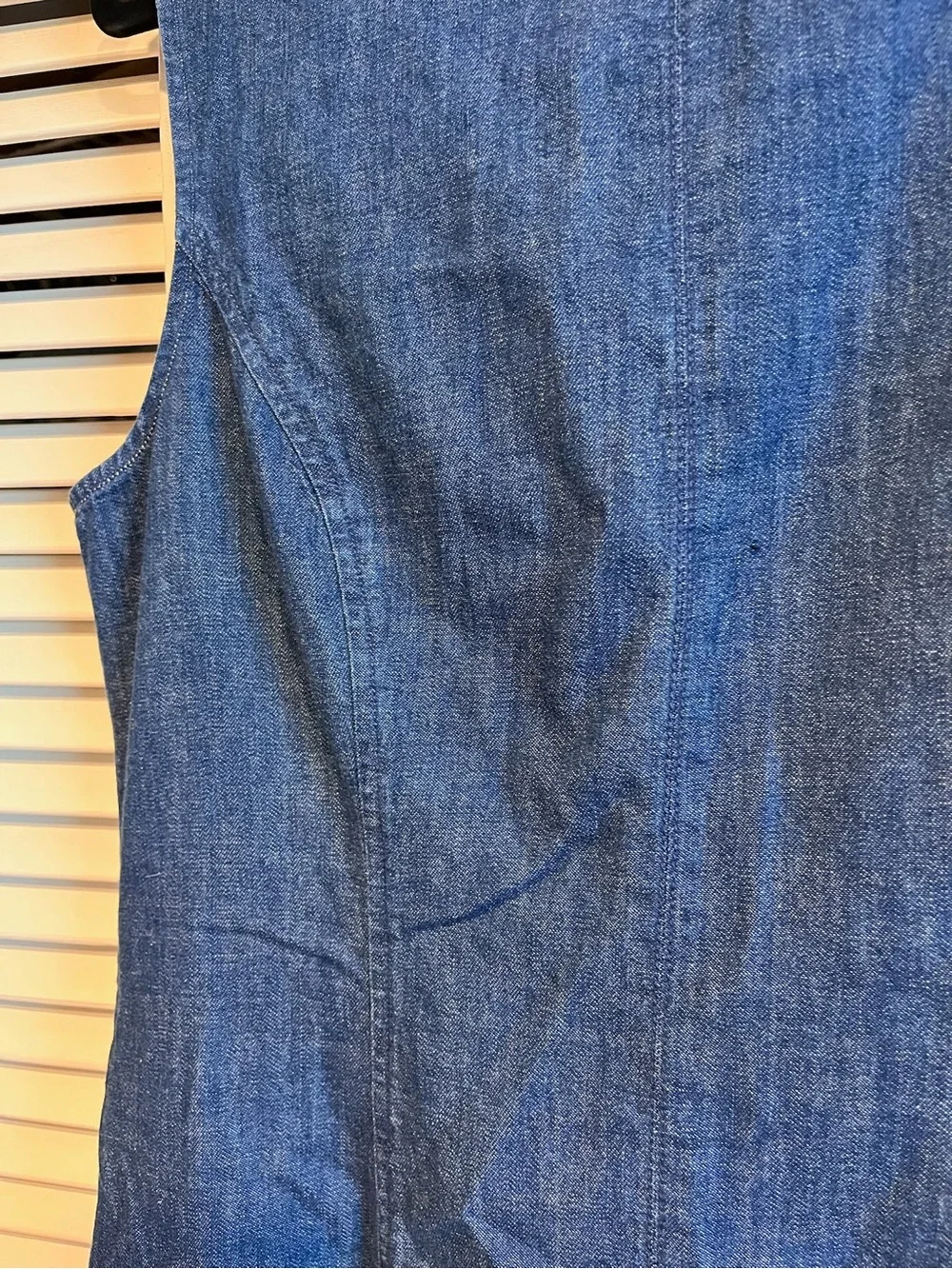 💙 Madewell Dark Blue Denim Sleeveless Fit and Flair Dress - Picture 6 of 6